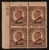 U.S. #659 1-1/2c Kansas Overprint MNH PNB of 4