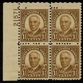 U.S. #684 1-1/2c Harding MNH PNB of 4