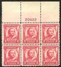 U.S. #690 Gen. Pulaski PNB of 6 Mint