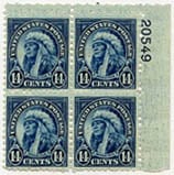 U.S. #695 14c American Indian MNH PNB of 4