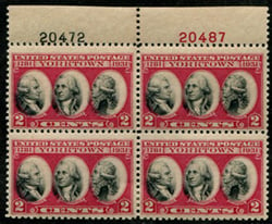 U.S. #703 Yorktown PNB of 4