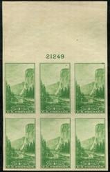 U.S. #756 Yosemite MNH PNB of 6