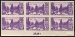 U.S. #758 Mt Rainier MNH PNB of 6