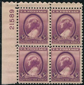 U.S. #784 Susan B. Anthony Issue PNB of 4