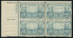 U.S. #788 4c Robert E. Lee & Stonewall Jackson PNB of 4