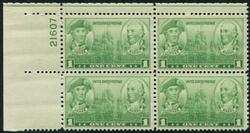 U.S. #790 1c John Paul Jones and John Barry PNB of 4