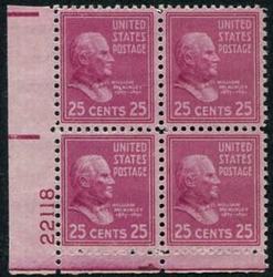 U.S. #829 25c William McKinley PNB of 4