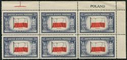 U.S. #909 Overrun Countries - Flag of Poland PNB of 6