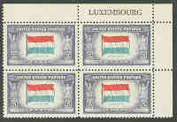 U.S. #912 Overrun Countries - Flag of Luxembourg PNB of 4