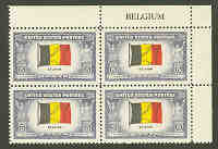 U.S. #914 Overrun Countries - Flag of Belgium PNB of 4