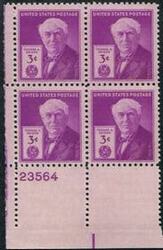 U.S. #945 Thomas Edison Issue PNB of 4