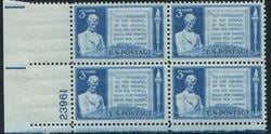 U.S. #978 Gettysburg Address Issue PNB of 4