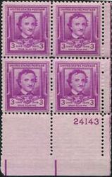 U.S. #986 Edgar Allan Poe Issue PNB of 4