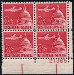U.S. #C64 8c Capitol Dome PNB of 4