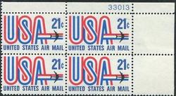 U.S. #C81 21c USA and Jet PNB of 4