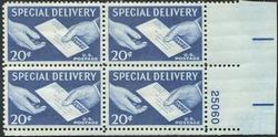 U.S. #E20 20c Special Delivery Letter PNB of 4