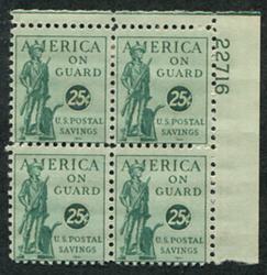 U.S. #PS12 25c Postal Savings Stamp PNB of 4
