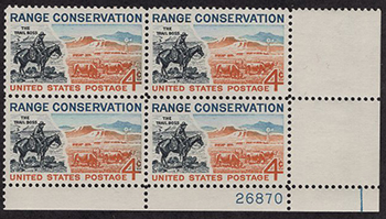 U.S. #1176 Range Conservation PNB of 4