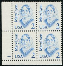 U.S. 2169 2c Mary Lyon PNB of 4 iHobb