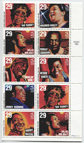 U.S. #2861av Jazz/Blues PNB of 10 Vertical