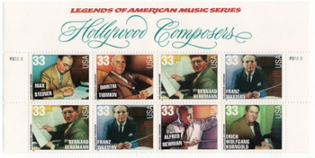 U.S. #3344a Hollywood Composers Block of 8 + Top Mast