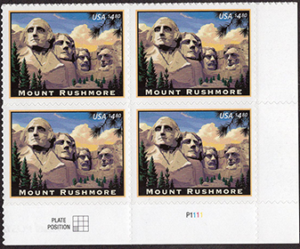 U.S. #4268 Mt Rushmore Priority Mail PNB of 4