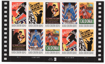 U.S. #4340a Vintage Black Cinema PNB of 10
