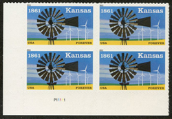 U.S. #4493 Kansas Statehood PNB of 4