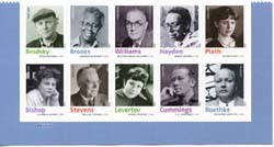 U.S. #4663a 20th Century Poets, PNB of 10