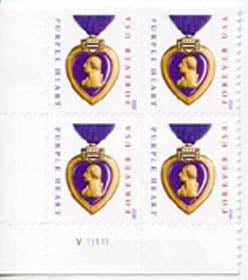 U.S. #4164 41c Purple Heart PNB of 4