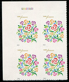 U.S. #4764a Where Dreams Blossom, 2014 issue, PNB of 4