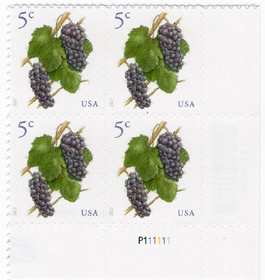 U.S. #5177 Grapes PNB of 4