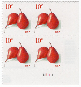 U.S. #5178 Pears PNB of 4