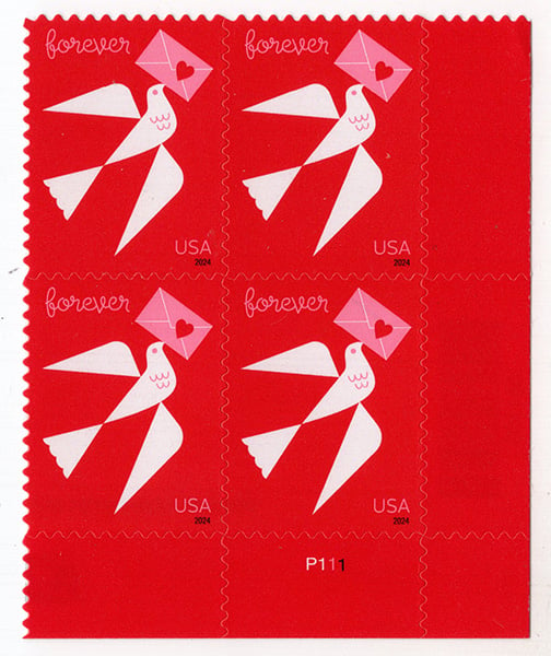 U.S. #5826 Love Issue (2024) PNB of 4