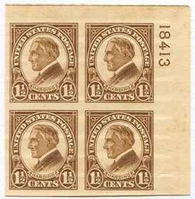 U.S. #631 Mint, Plate # Blk 4