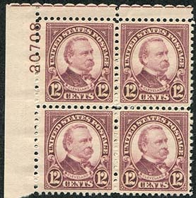 U.S. #693 12c Grover Cleveland MNH PNB of 4