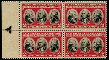 U.S. #703 Yorktown Arrow Block, left