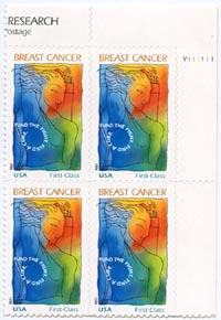 U.S. #B1 Breast Cancer Research PNB of 4