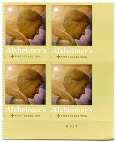 U.S. #B6 Alzheimer Semi-Postal Stamp PNB of 4