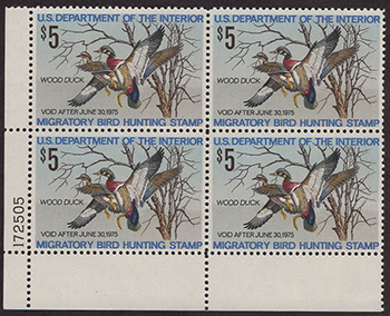 U.S. #RW41 MNH Wood Ducks PNB of 4