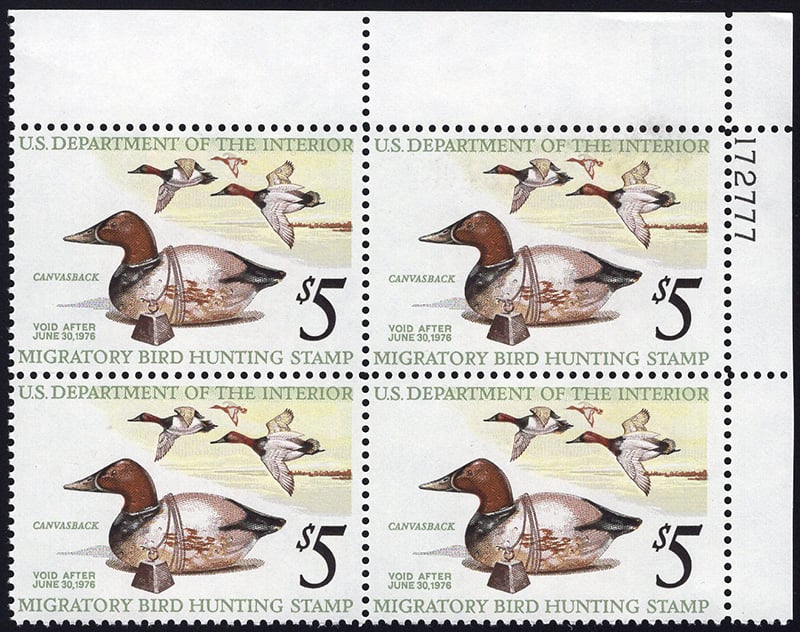 U.S. #RW42 Ducks and Decoy Plate Block MNH