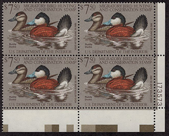 U.S. #RW48 MNH Ruddy Ducks PNB of 4