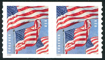 U.S. #5656 Flags of 2022 Coil Pair 11 vert