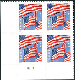 U.S. #5654 Flags of 2022 PNB of 4