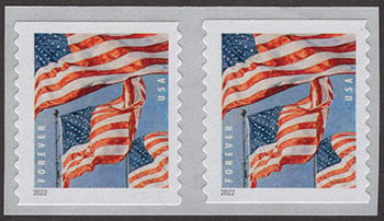 U.S. #5655 Flags of 2022 Coil Pair 10-3/4 vert