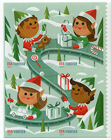 U.S. #5725a Christmas Elves, Block of 4