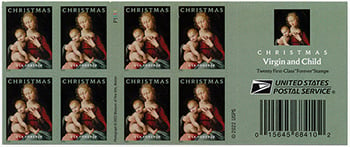 U.S. #5721a Christmas Virgin and Child Booklet of 20