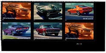 U.S. #5719a Pony Cars, PNB of 6