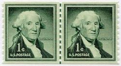 U.S. #1054 1c George Washington Line Pair MNH