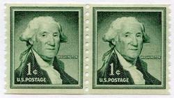 U.S. #1054 1c George Washington Coil Pair MNH